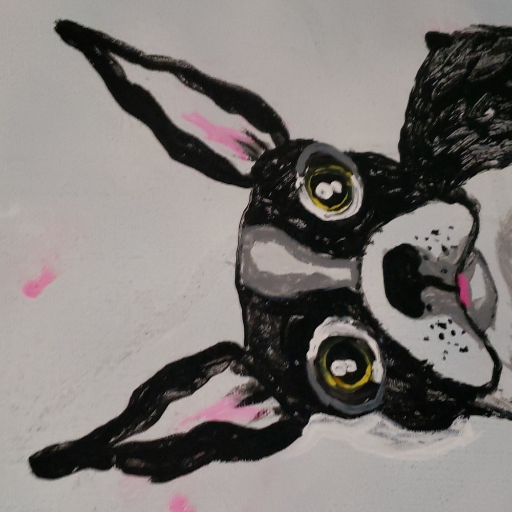 Hand Painted Boston Terrier - Picture 2 of 4